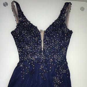 Navy blue gown dress